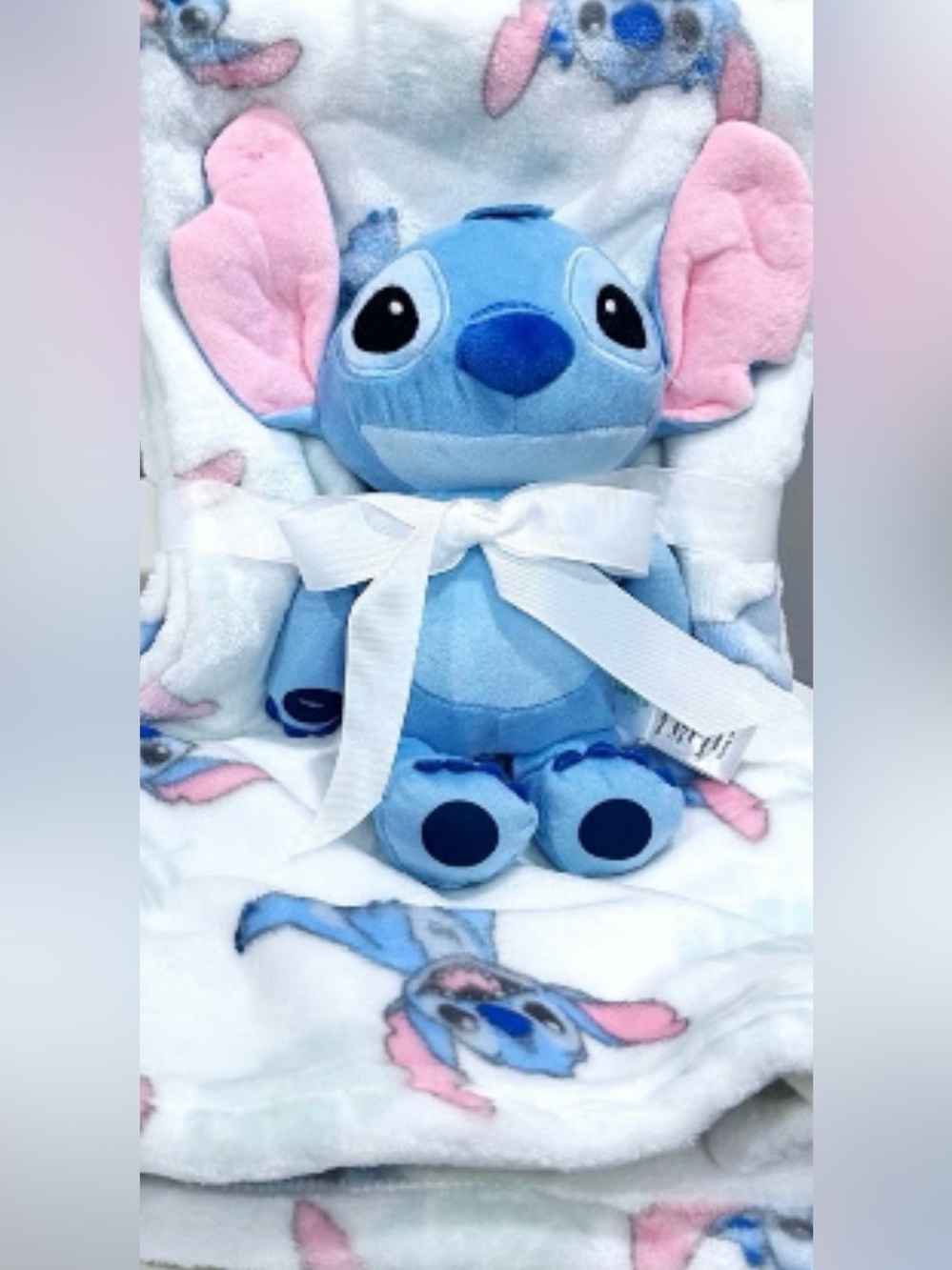 Disney Baby Stitch Blanket Fleece/Sherpa & Plush Gift Set